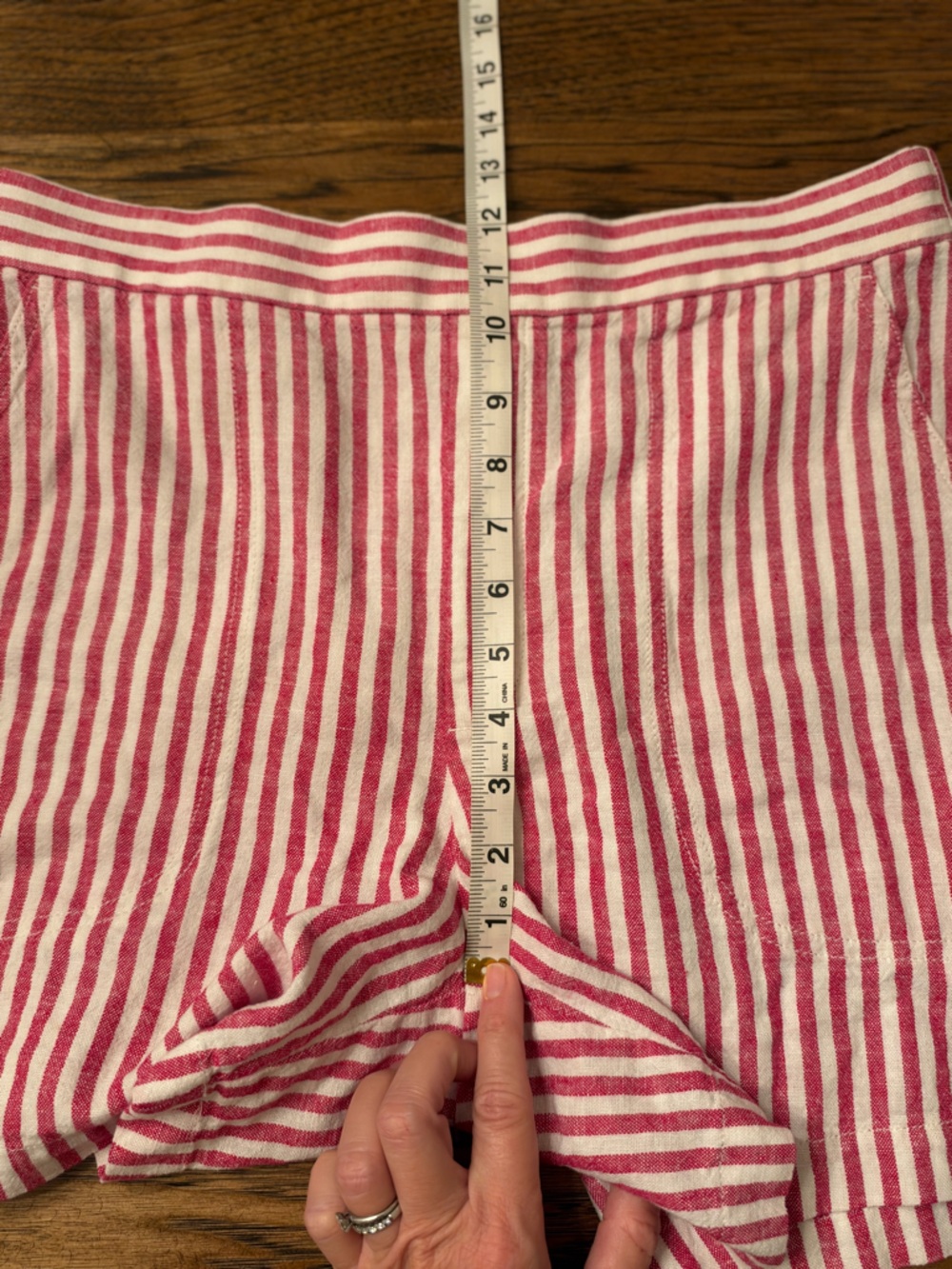 Banana Republic Pink Striped Linen Blend Shorts M Coastal French Riviera - Picture 10 of 12